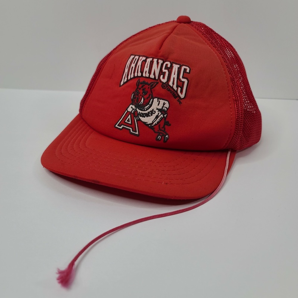 Rare 1980's Vintage Arkansas Razorback Snapback Trucker Hat